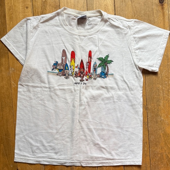 Crazy Shirts Adopt A Dog Surf Adventure Graphic Tee Medium - Picture 1 of 7